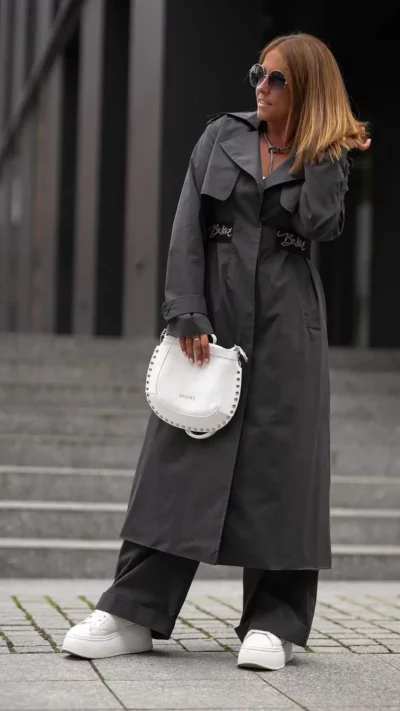 BASTET Płaszcz Prochowiec Grafit