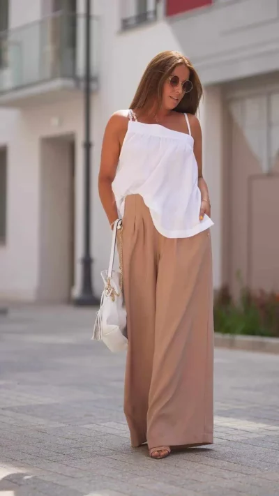 BASTET Top na ramiączkach wiskoza biały