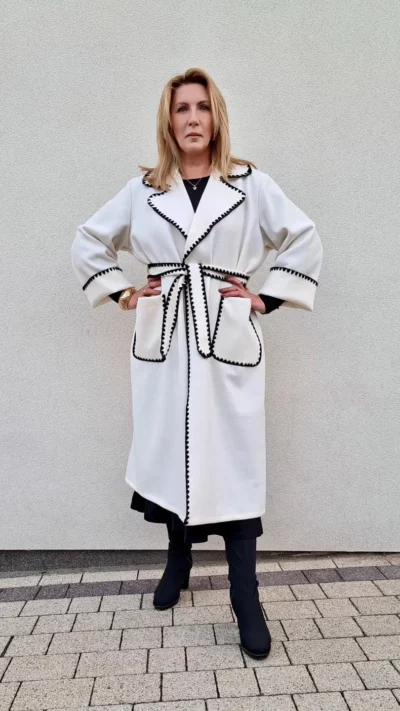 INFINITE Płaszcz przejściowy / Narzutka bez podszewki ecru