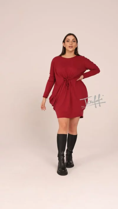 TAFFI Sukienka tunika SLIM angora (bordo)