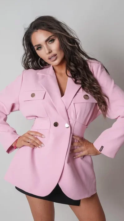 LAMU Marynarka wiązana (puder róż)