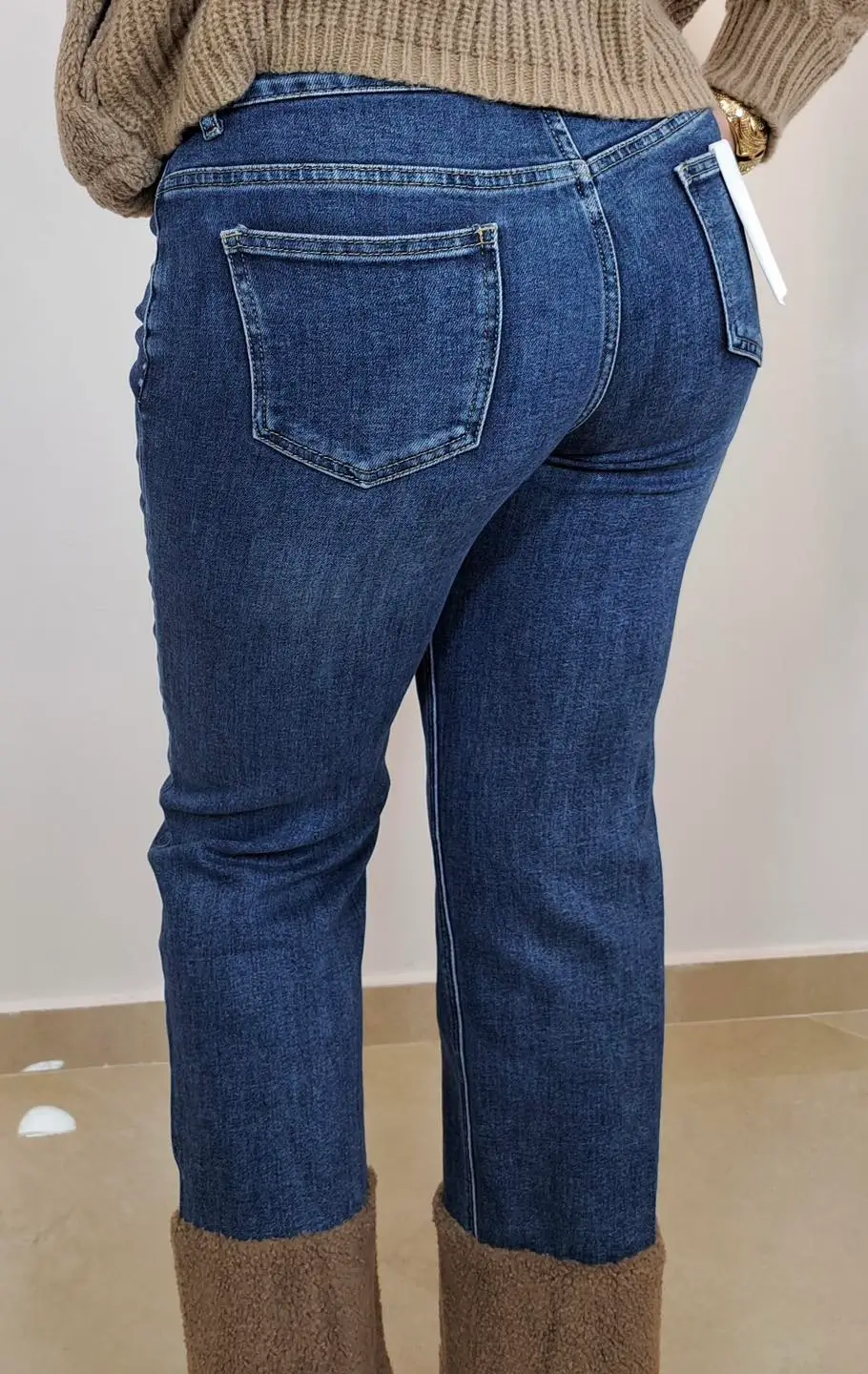 spodnie jeansowe boho baranek 3