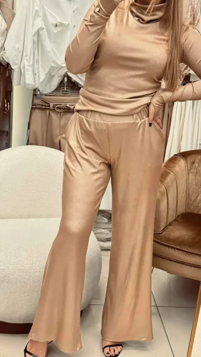 CARMEL Damskie Spodnie SILVER (złote)