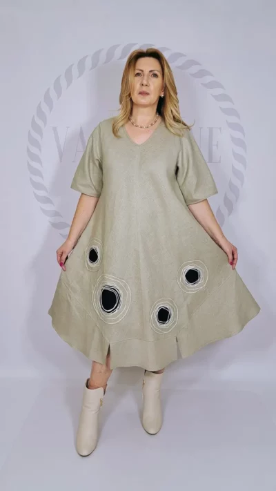 ZELE Sukienka lniana model 3636 Poziomka (natural)