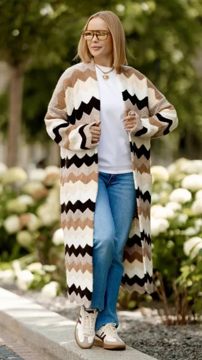 SPLOTY Kardigan Wendy (beż-czekolada)