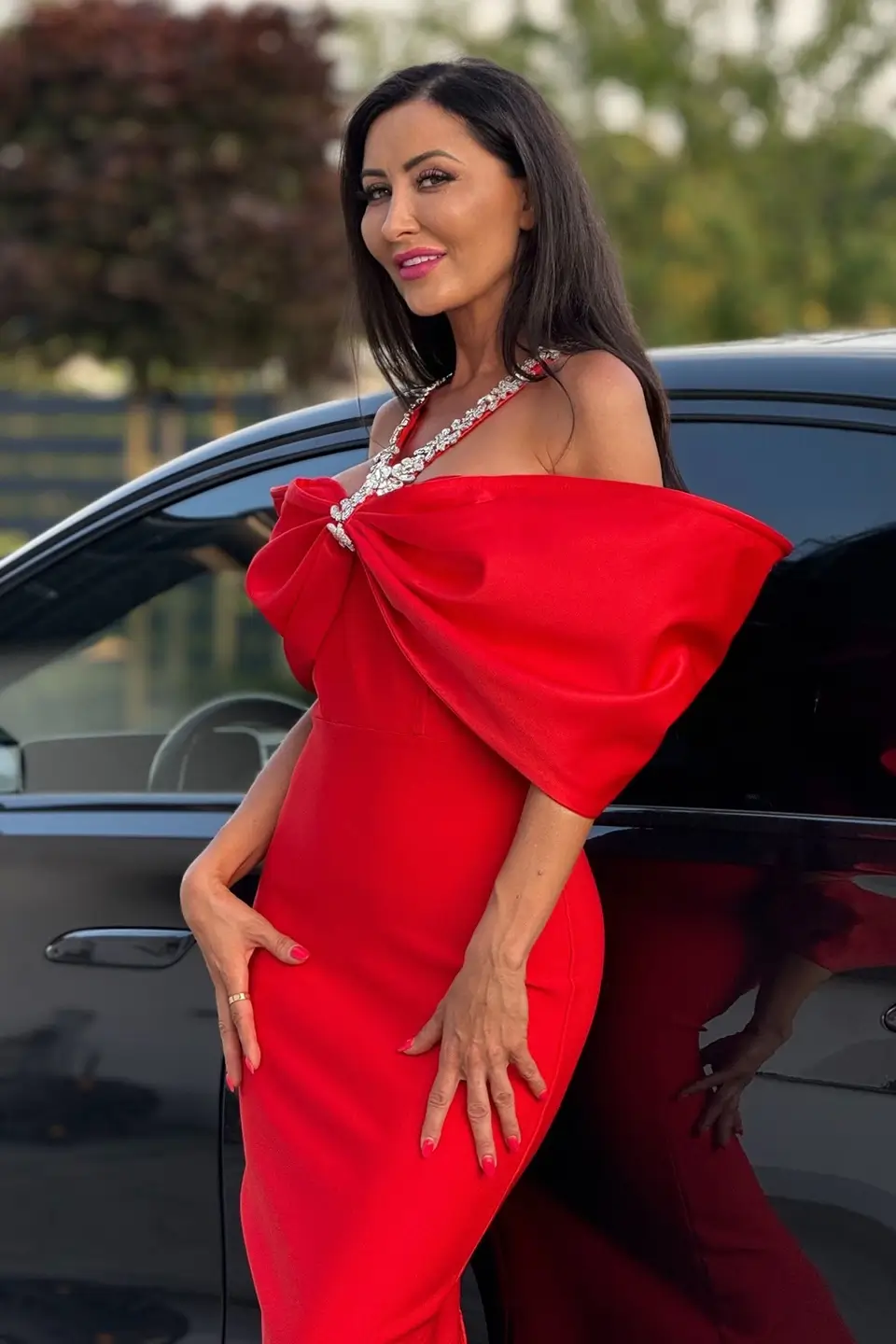 elizabeth sukienka wieczorowa gala czerwien 2