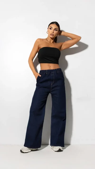 MISS CITY OFFICIAL Spodnie damskie jeansowe Wideway (niebieskie)