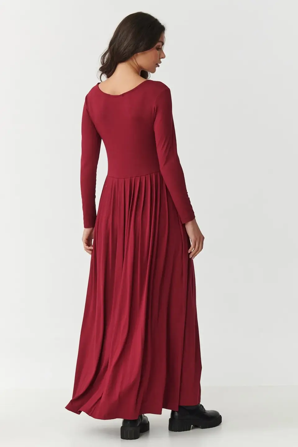 makadamia dluga sukienka z wiskozy m896 bordo 2