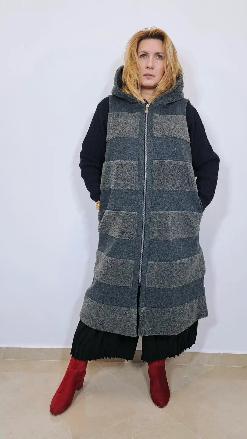 zele kamizelka plaszczowa szara 2