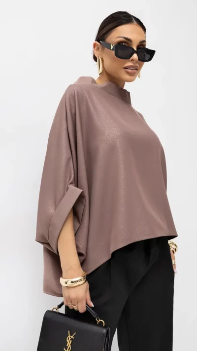 MISS CITY OFFICIAL Damska Bluzka Shine Kimono (beż)