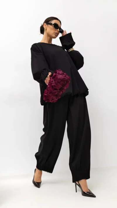 MISS CITY OFFICIAL Damska Bluzka Love Me Not (czarny)