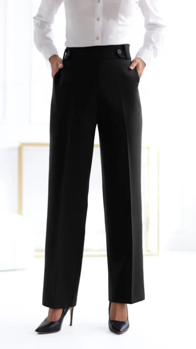 SIGMA Spodnie proste w gumę (czarny)